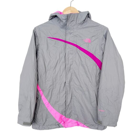 The North Face Gray Pink Hyvent 3 in 1 Jacket Sz XL Girls - Picture 1 of 9